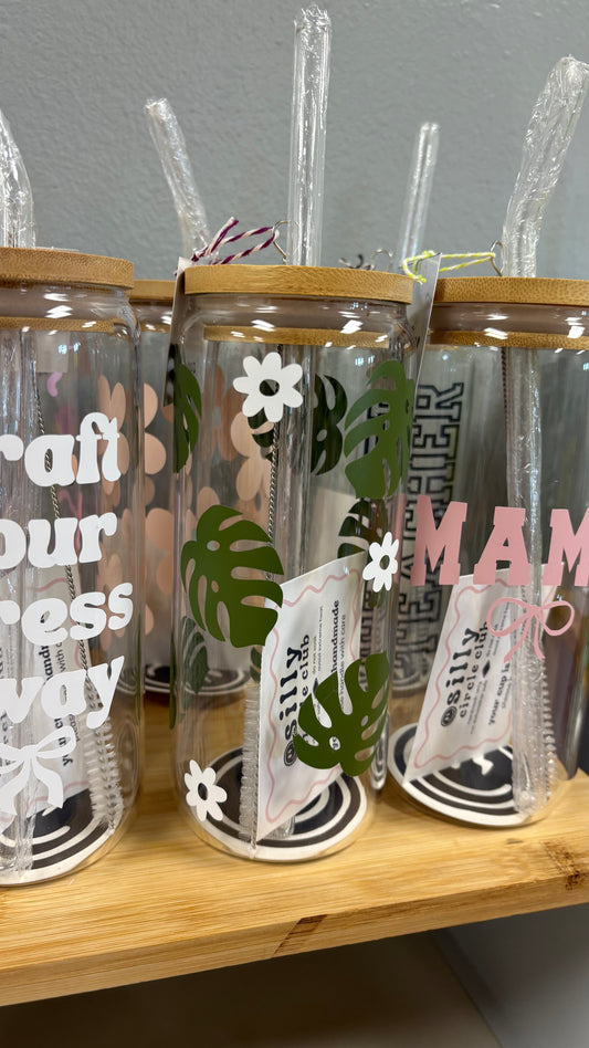 Monstera Glass Cup- 20oz