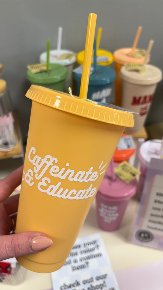 Caffeinate & Educate Tumbler – 24oz