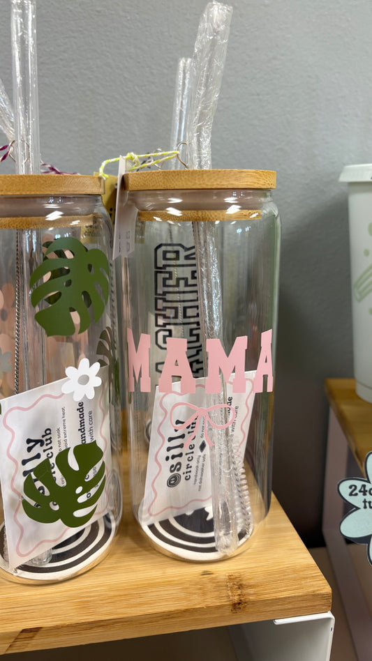 Mama Bow Glass Cup- 20oz
